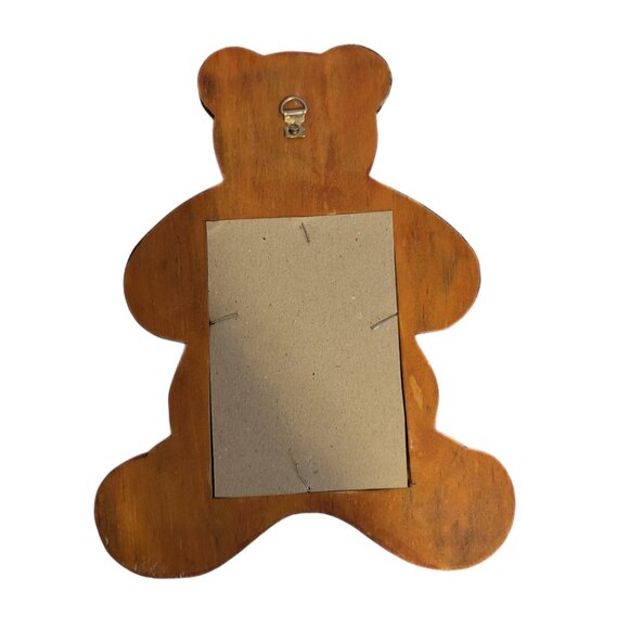 Vintage Handmade Wooden Bear Small Mirror Small 9.5"x7.5" OOAK MCM Retro - Picture 7 of 7